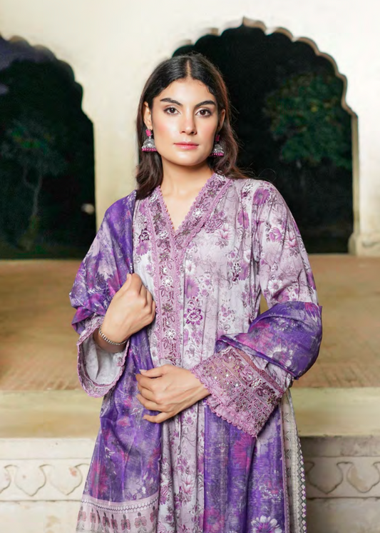 Purple Embroidered Salwar