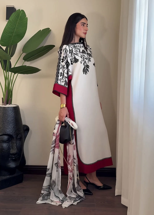 PRE ORDER Leafy Red Kaftaan + Dupatta