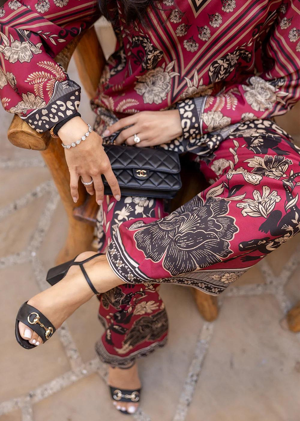 Floral Maroon Coord Set