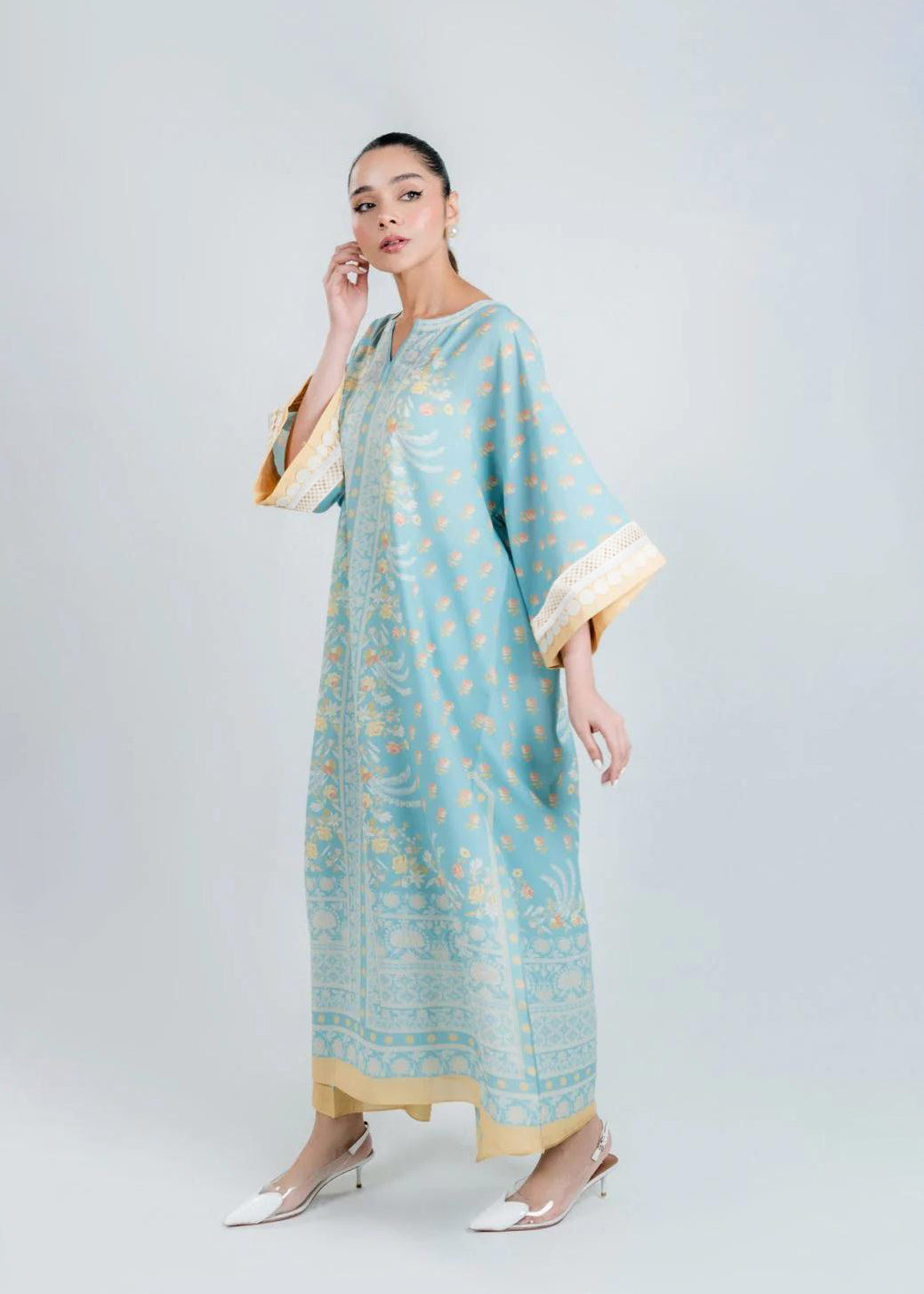 Powder Blue Kaftaan Set
