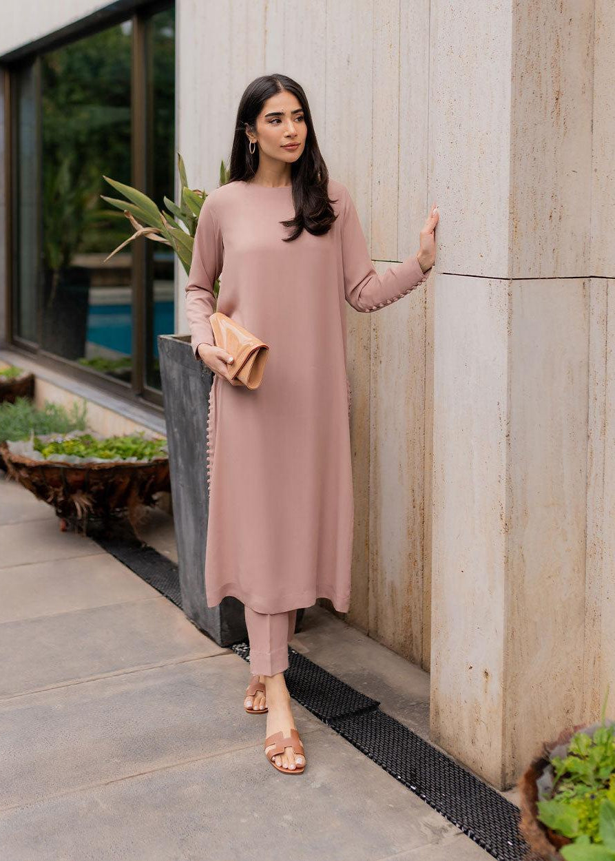 Beige Buttoned Coord Set