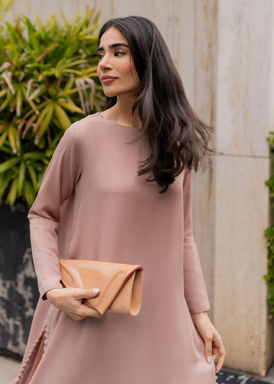 Beige Buttoned Coord Set
