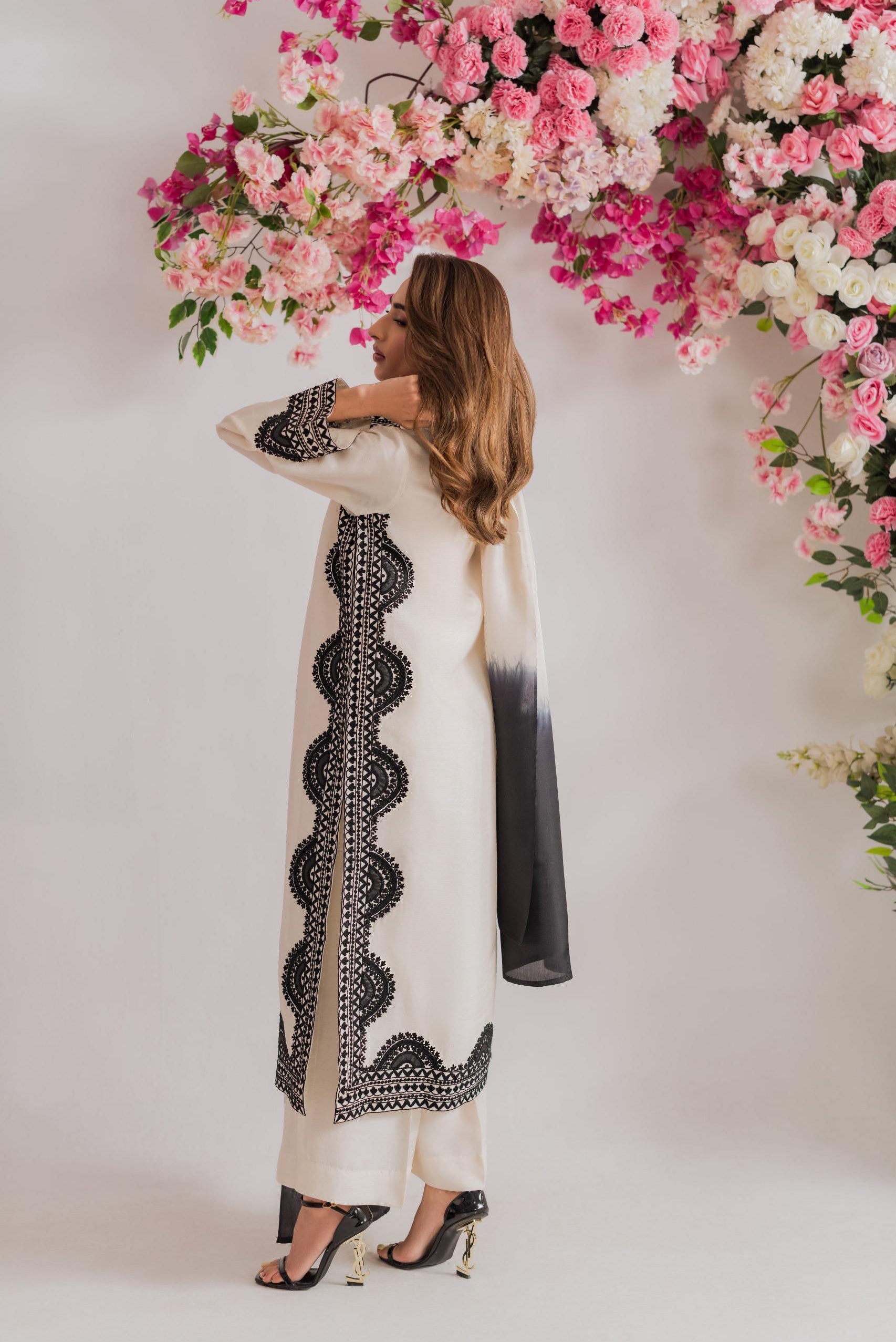Monochrome Embroidered Salwar