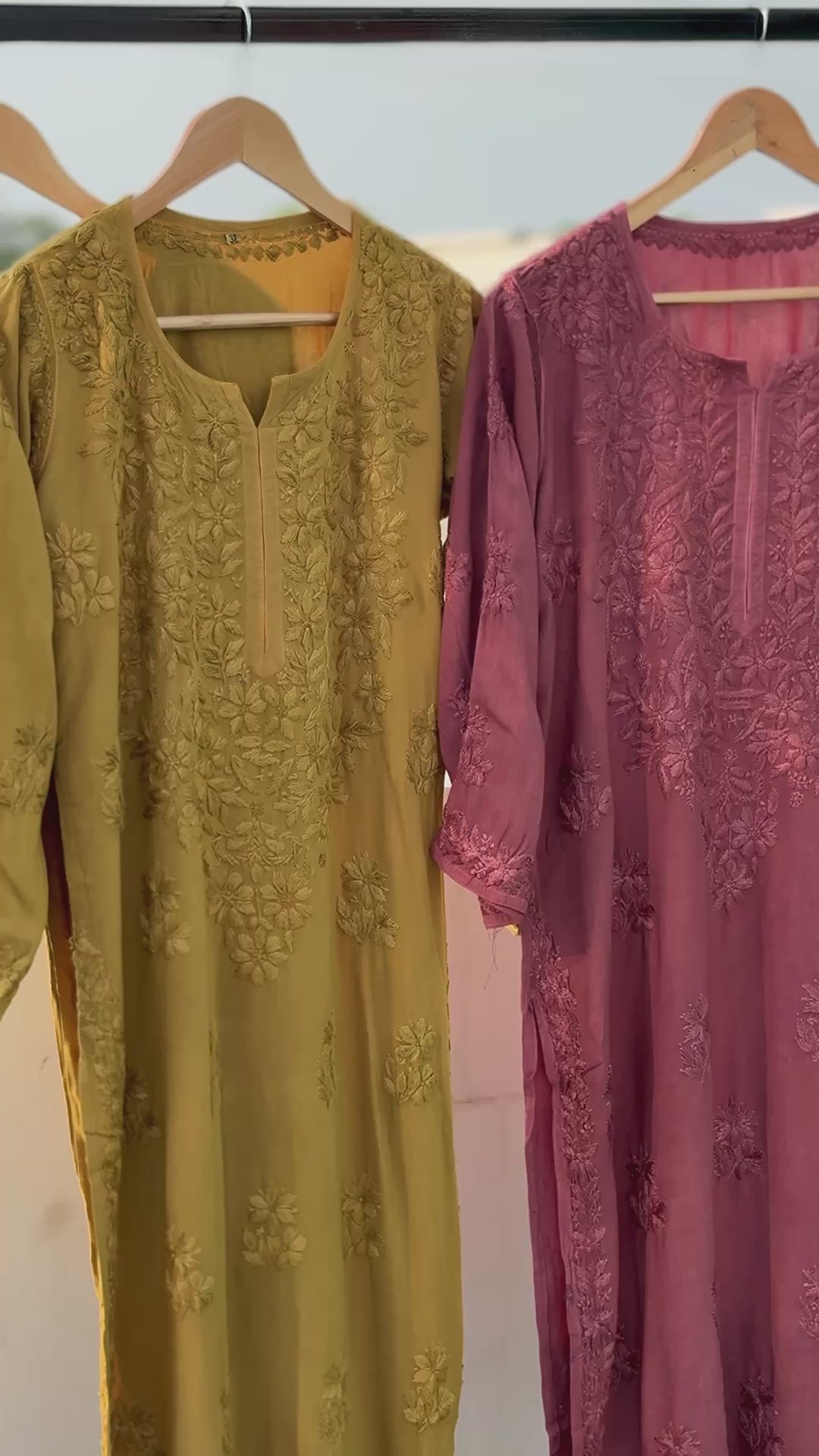 Adaa Chikankari 2 Piece Set - Deep Rust